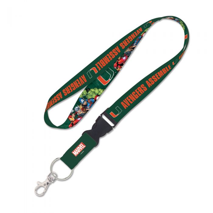 Miami Hurricanes Marvel Lanyard w/Detachable Buckle