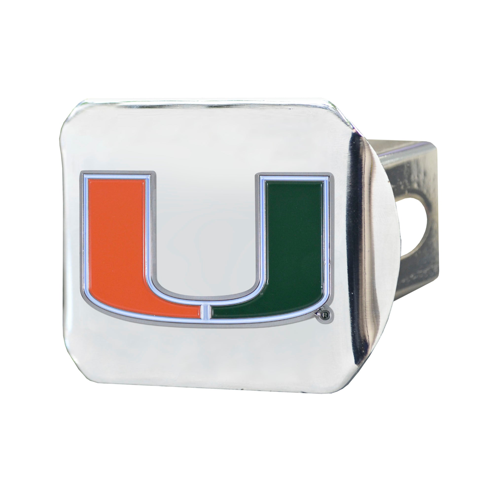 Miami Hurricanes Heavy Duty  Color Hitch - Chrome