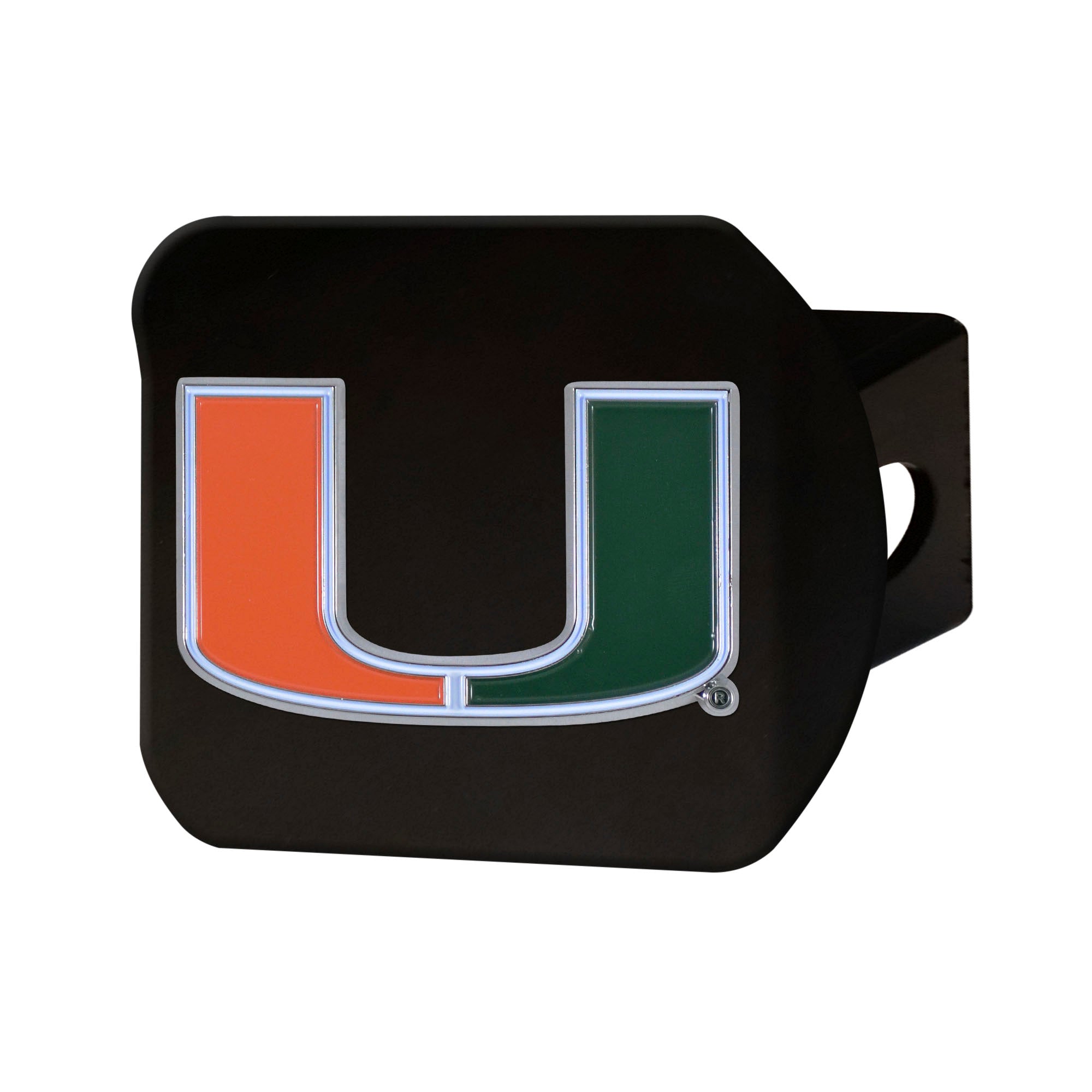 Miami Hurricanes Heavy Duty Color Hitch - Black