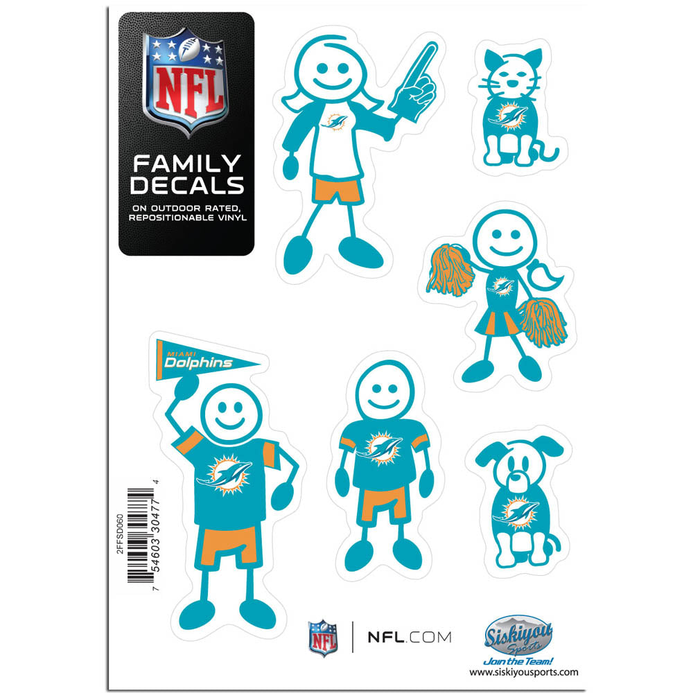 Miami Dolphins Family Decal Set - Small