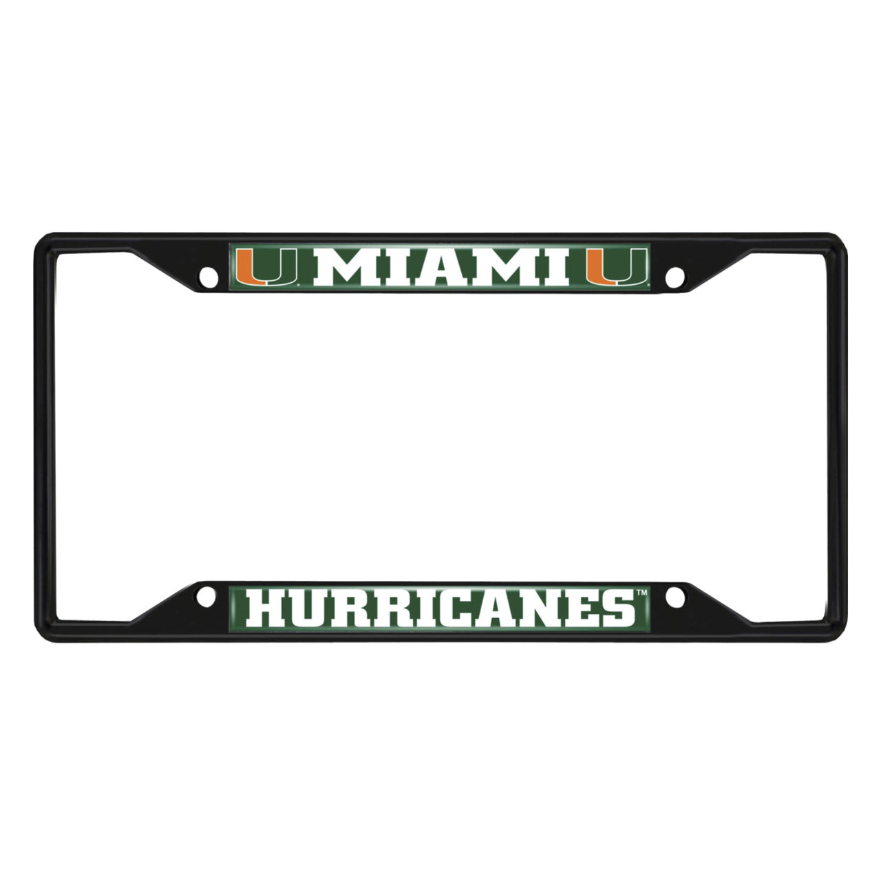 Miami Hurricanes License Plate Frame 6.25"x12.25" - Black