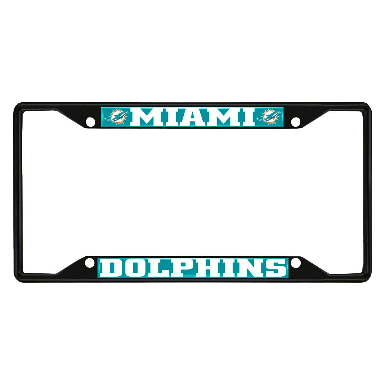 Miami Dolphins License Plate Frame 6.25"x12.25" - Black