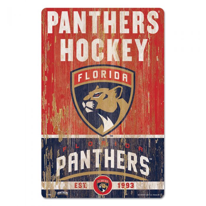 Florida Panthers Est. 1993 Wooden Sign 11"x17"