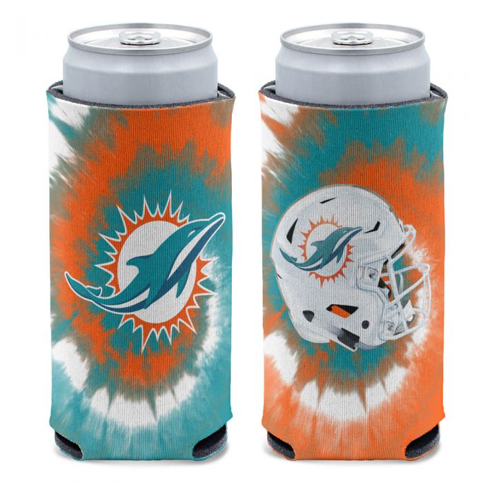Miami Dolphins Tie-Dye 2-Sided Slim Can Cooler