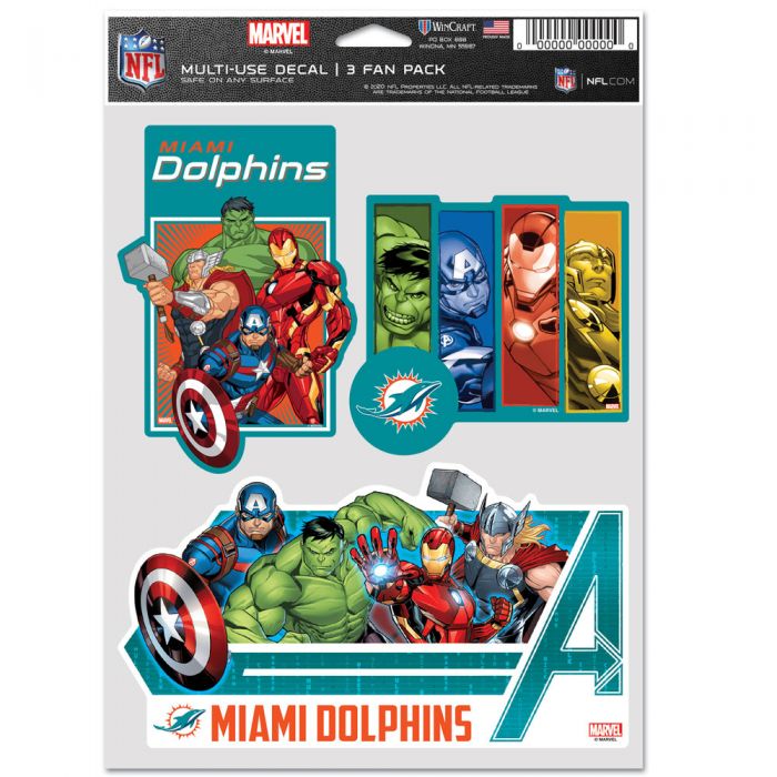 Miami Dolphins Marvel Multi Use 3 Fan Pack