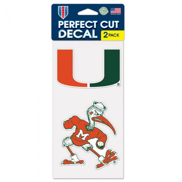Miami Hurricanes 2 pack Perfect Cut Decal