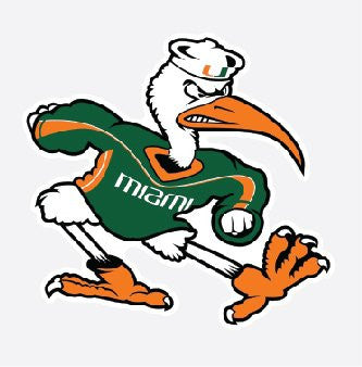 Miami Hurricanes 1" Ibis Decals (6-pack) - CanesWear at Miami FanWear Decals & Stickers SDS Design Associates CanesWear at Miami FanWear