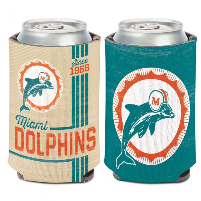 Miami Dolphins Retro Logo 2-Sided Can Koozie