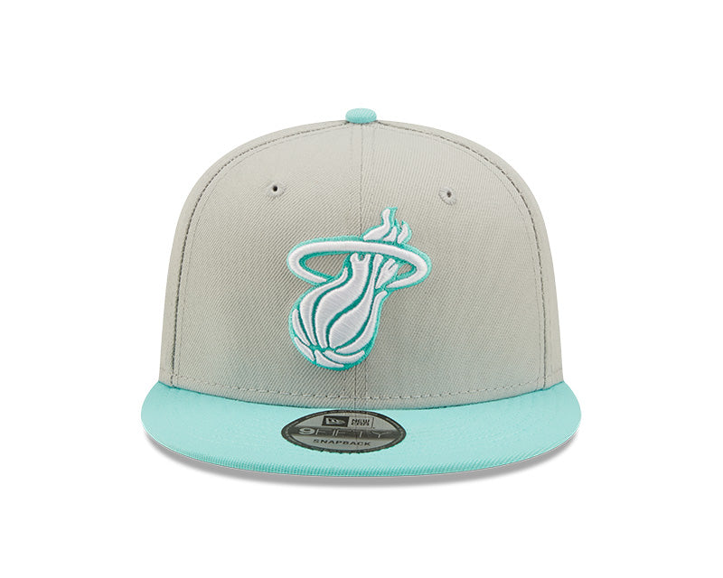 Miami Heat New Era Color Pack 9Fifty Snapback Hat - Grey/Mint