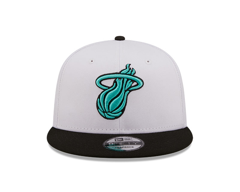 Miami Heat New Era Color Pack 9Fifty Snapback Hat - White/Mint