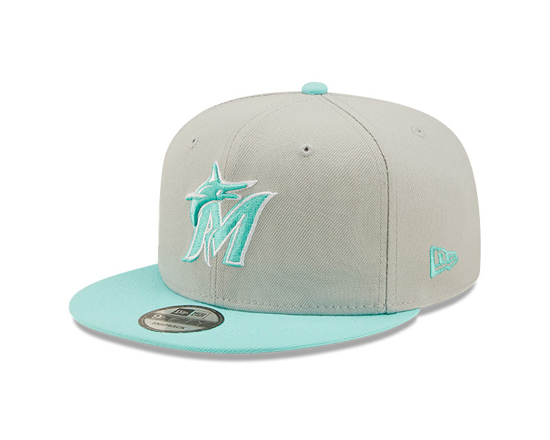 Miami Marlins New Era Color Pack 9Fifty Snapback Hat - Grey/Mint