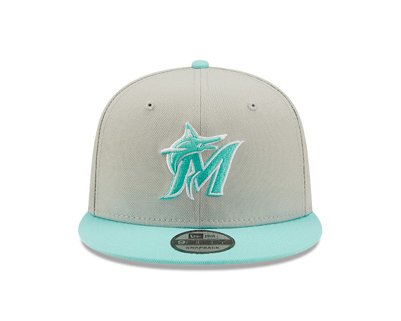 Miami Marlins New Era Color Pack 9Fifty Snapback Hat - Grey/Mint