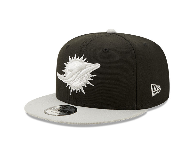 Miami Dolphins New Era Color Pack 9Fifty Snapback Hat - Black/Silver