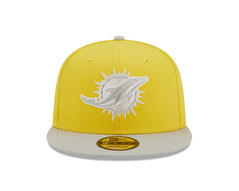 Miami Dolphins New Era Color Pack 9Fifty Snapback Hat - Yellow/Silver