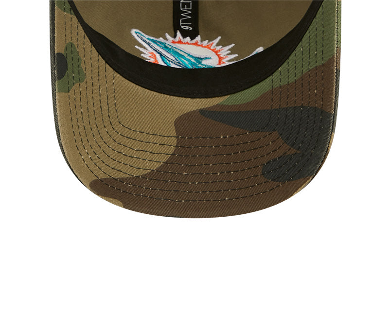Miami Dolphins New Era Camo Basic 9twenty Adjustable Hat