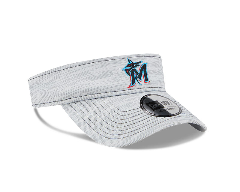 Miami Marlins New Era Distinct Adjustable Visor - Grey