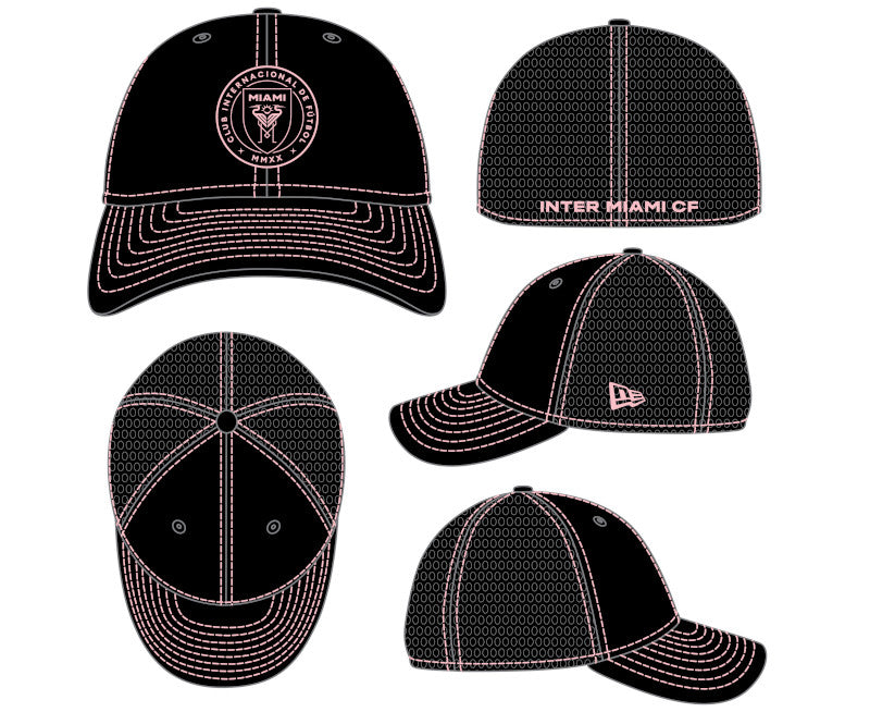 Inter Miami CF Toddler/Child/Youth New Era 39Thirty Team Neo Flex Fitted Hat - Black