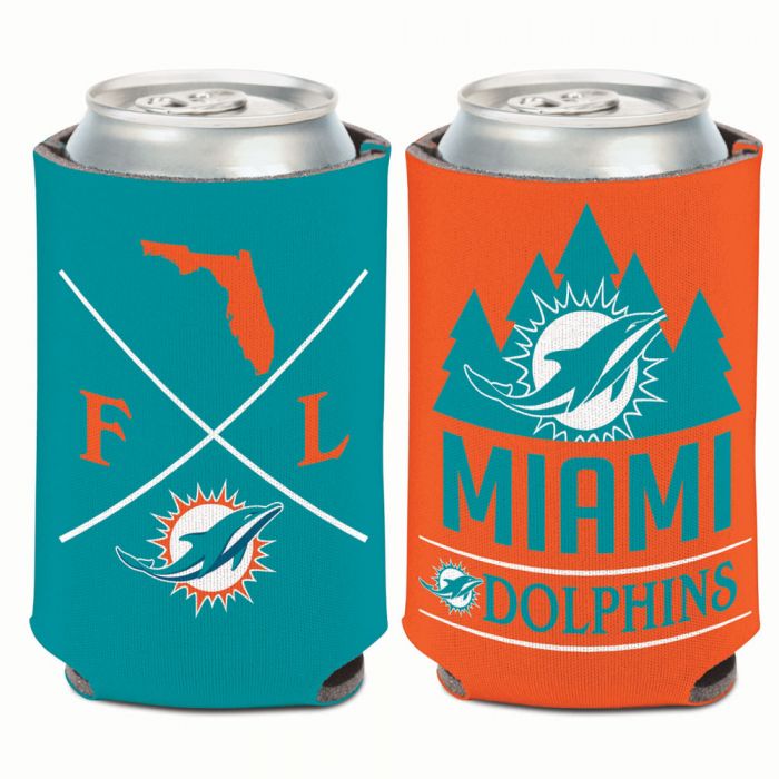 Miami Dolphins Hipster Mountains 2-Sided Can Cooler