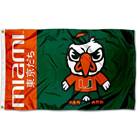 Miami Hurricanes Kawaii Tokyodachi Mascot 3x5 Banner Flag