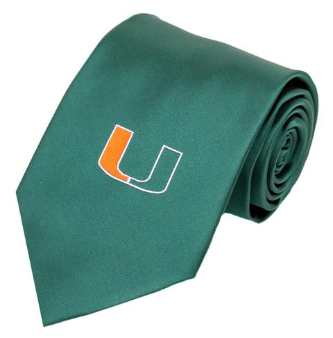 Miami Hurricanes Solid Green Necktie
