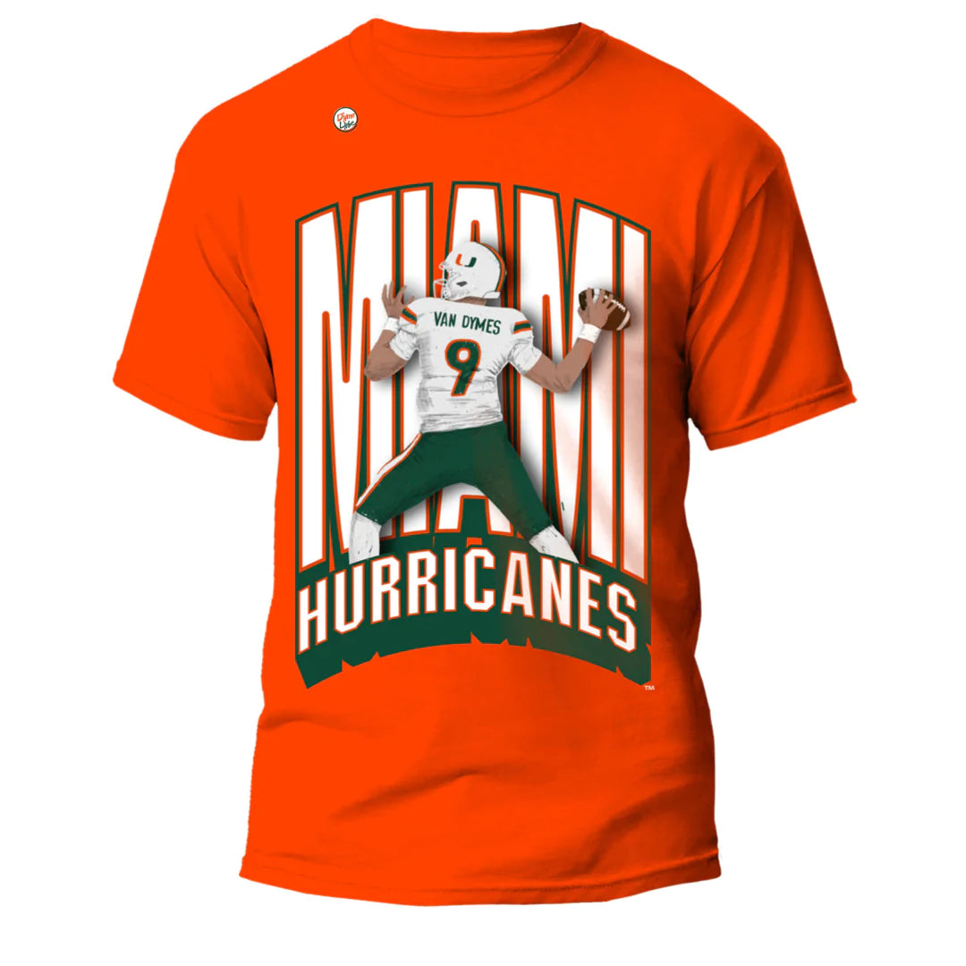 Miami Hurricanes Youth Dyme Lyfe Tyler Van Dymes Passing T-Shirt - Orange