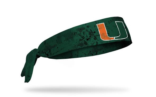 Miami Hurricanes Tie Headband The U Logo - Grunge Black