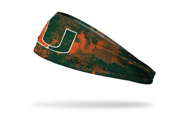 Miami Hurricanes Headband U Logo - Grunge Green