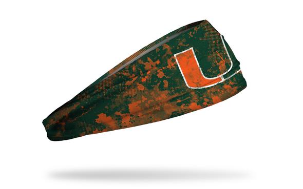 Miami Hurricanes Headband U Logo - Grunge Green