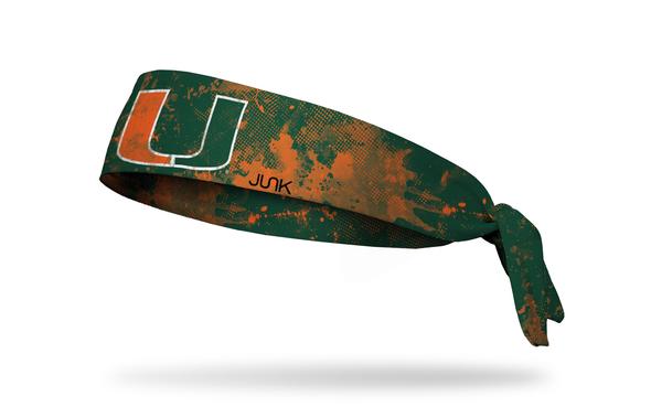 Miami Hurricanes Tie Headband The U Logo - Grunge Green