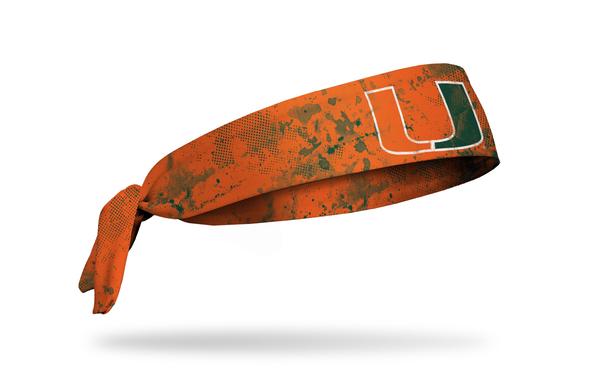Miami Hurricanes Tie Headband The U Logo - Grunge Orange