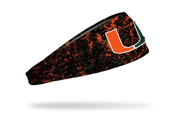 Miami Hurricanes Headband U Logo - Splatter Black