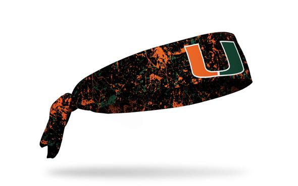 Miami Hurricanes Tie Headband The U Logo - Splatter Black