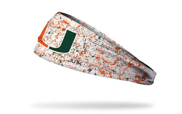 Miami Hurricanes Headband U Logo - Splatter White