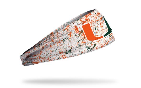 Miami Hurricanes Headband U Logo - Splatter White