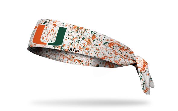 Miami Hurricanes Tie Headband The U Logo - Splatter White