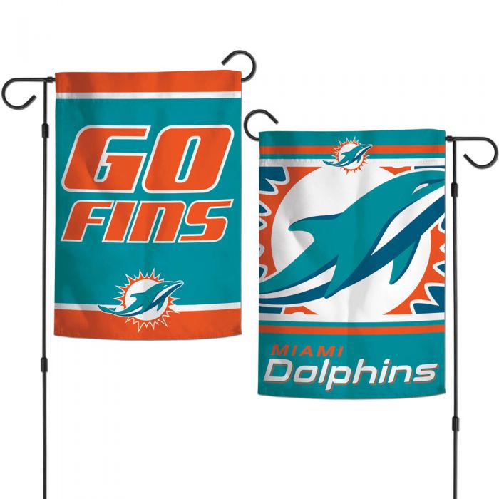Miami Dolphins Garden "Go Fins" 2-Sided Garden Flag - Aqua/Orange