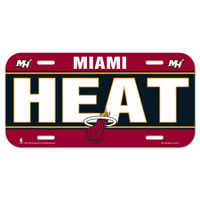 Miami Heat Plastic License Plate