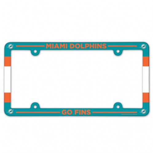 Miami Dolphins Full Color License Plate Frame - Aqua