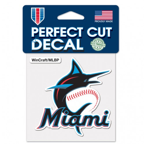 Miami Marlins Secondary Logo Perfect Cut Decal - 4" x 4"