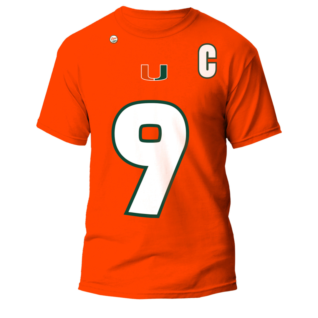 Miami Hurricanes Dyme Lyfe Tyler Van Dymes Name & Number T-Shirt - Orange