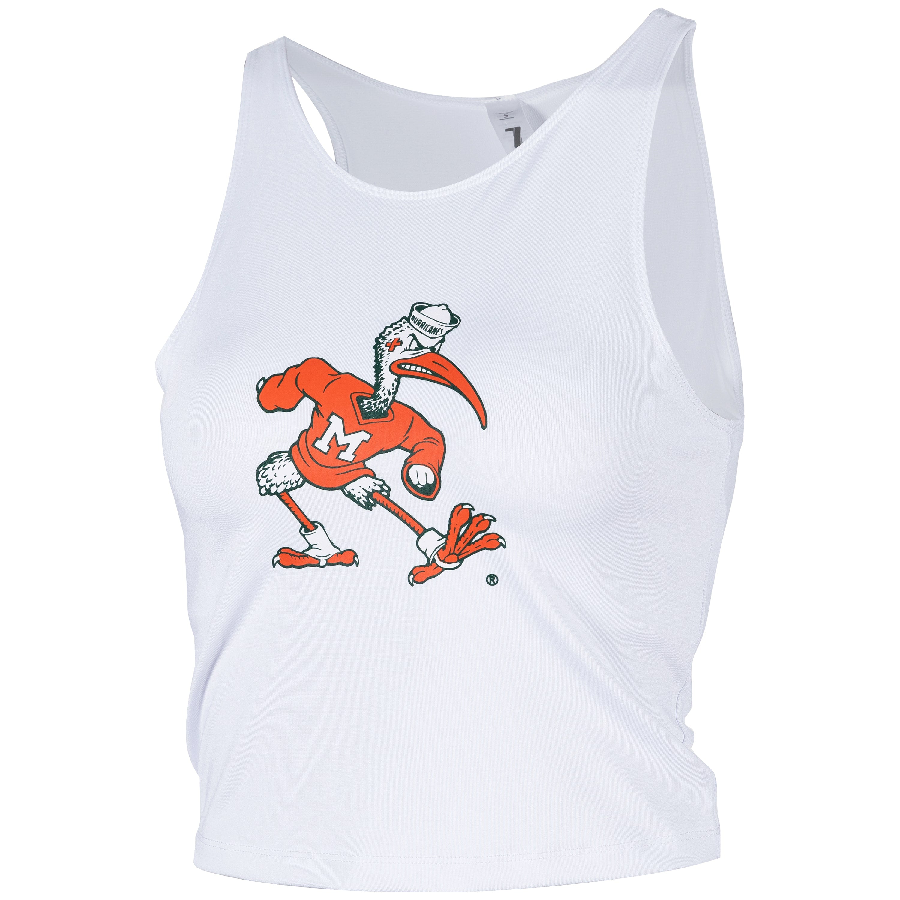 Miami Hurricanes ZooZatz Sebastian 1st Down Crop Top - White