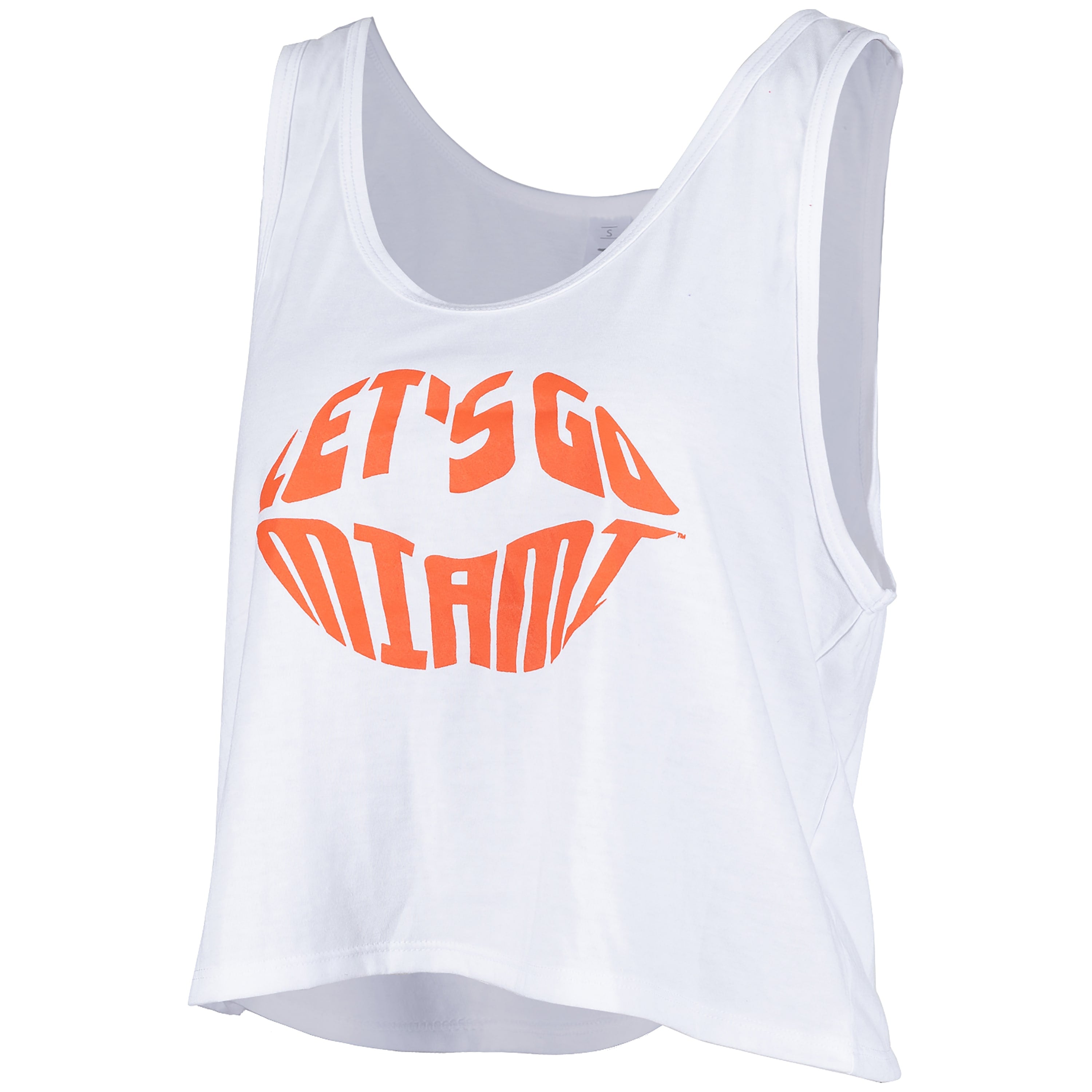 Miami Hurricanes ZooZatz Let's Go Miami Lips Crop Muscle Tank - White