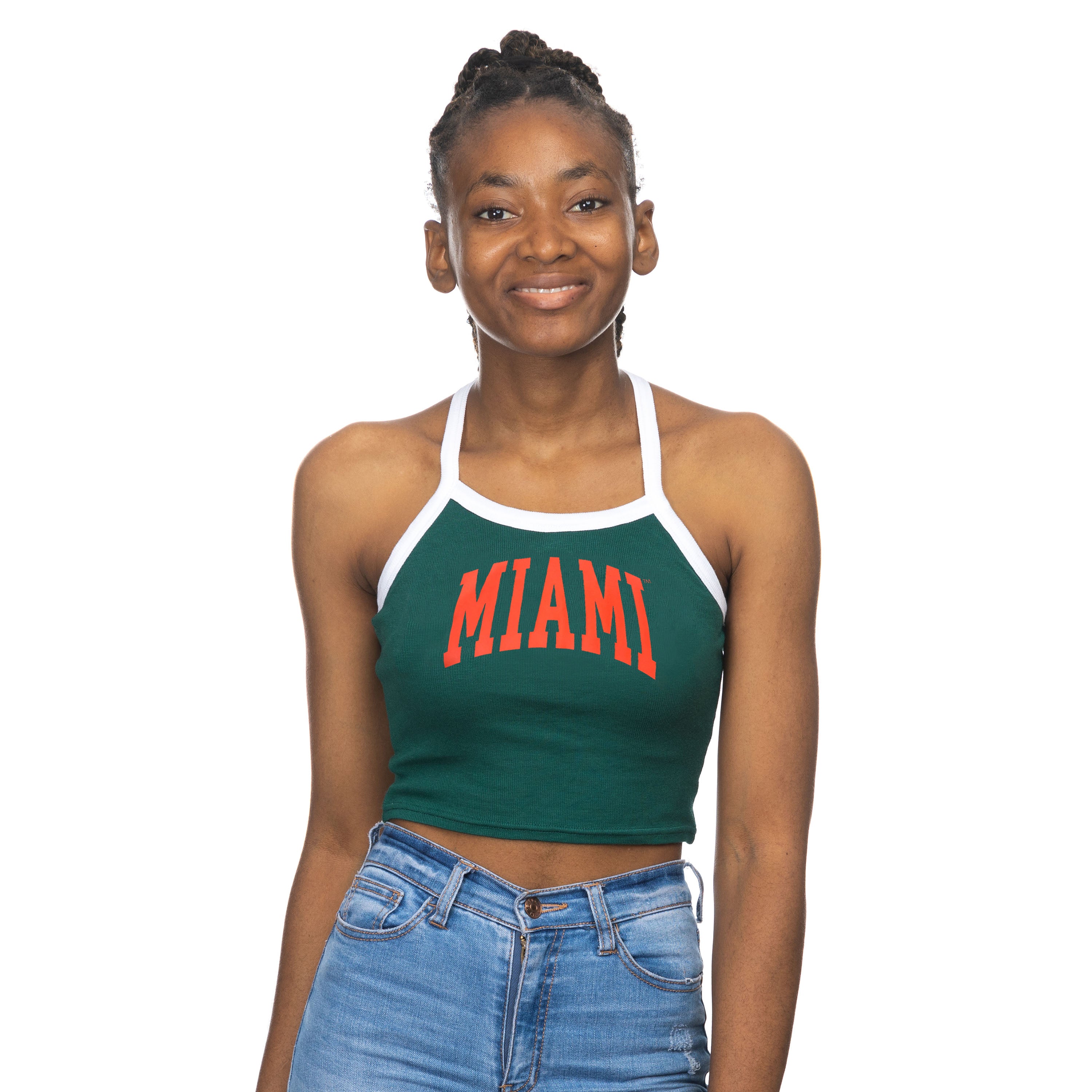 Miami Hurricanes ZooZatz 'MIAMI' Crop Halter Top - Green