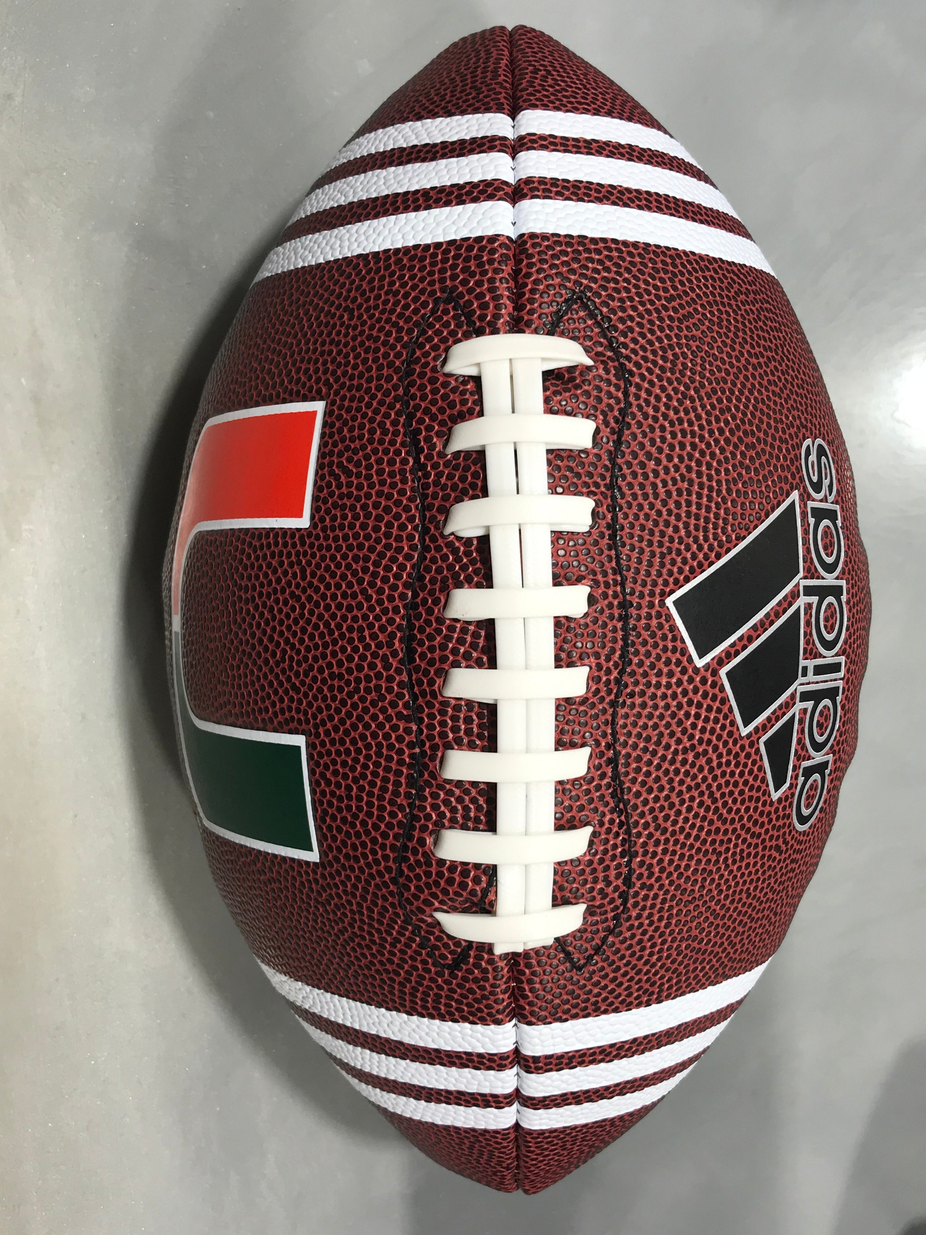 Miami Hurricanes adidas 3-Stripe University Football with U