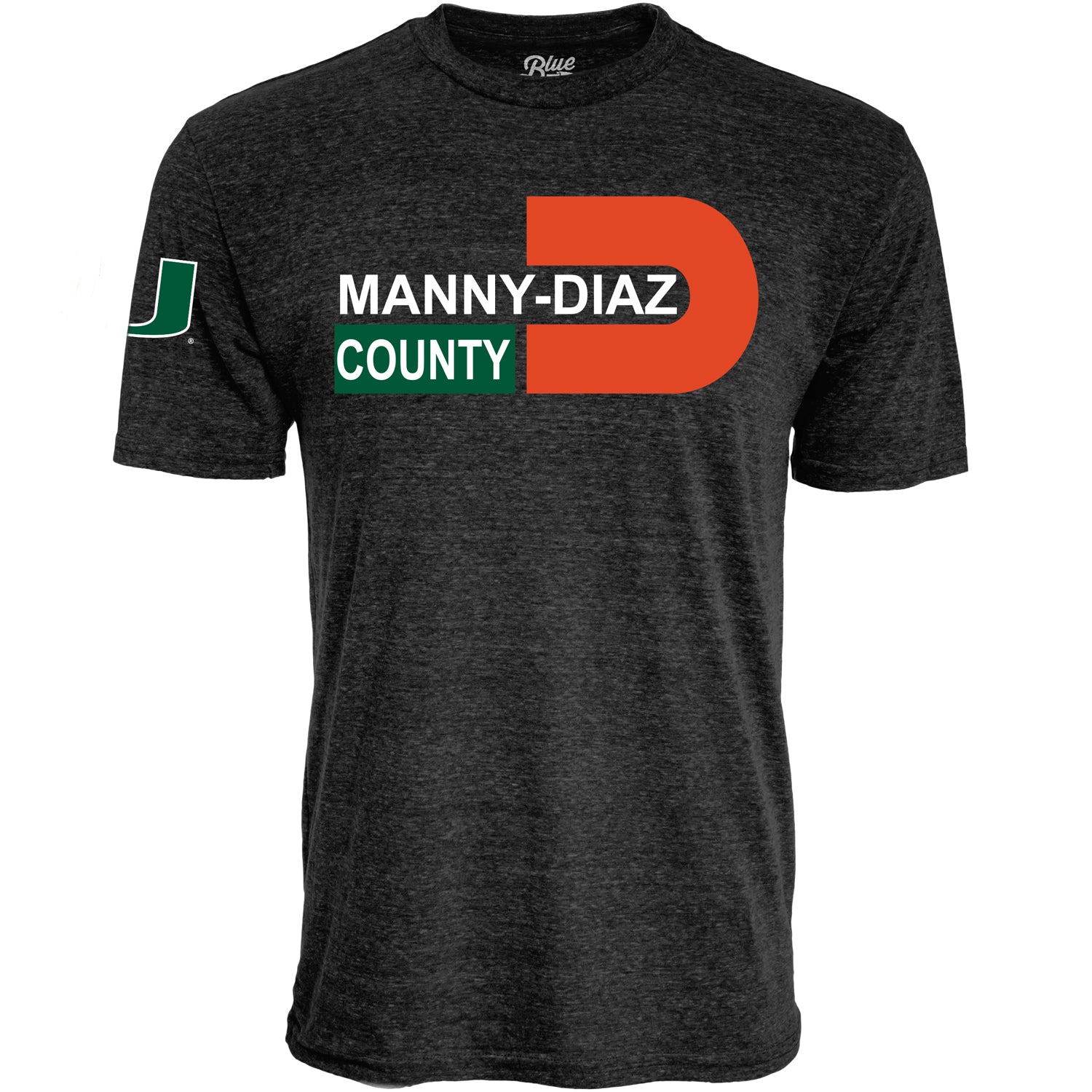 Miami Hurricanes Manny Diaz County T-Shirt - Heather Black