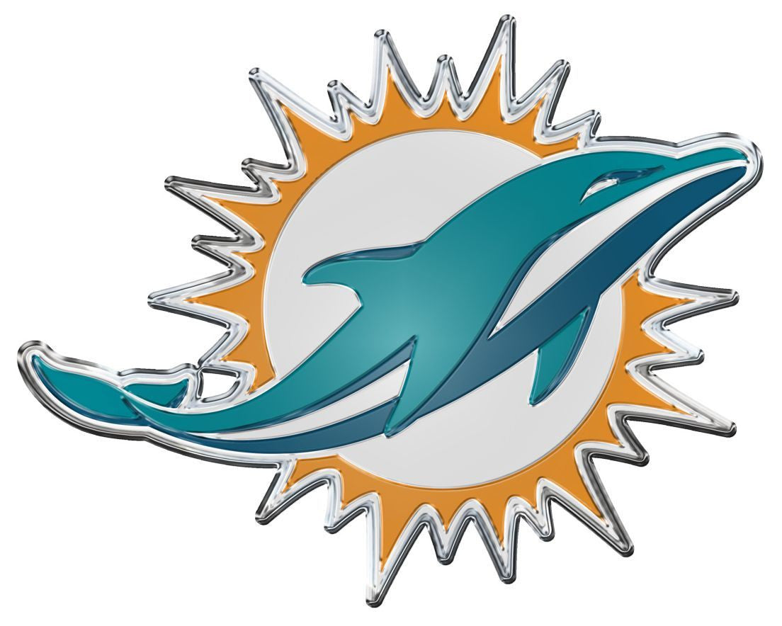 Miami Dolphins Auto Team Emblem Color - CanesWear at Miami FanWear Accessories Casey's Distribution CanesWear at Miami FanWear