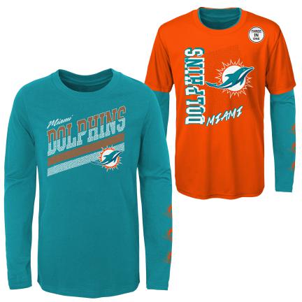 Miami Dolphins Kids For the Love of the Game 3 in 1 Combo Shirt Set - Orange/Aqua