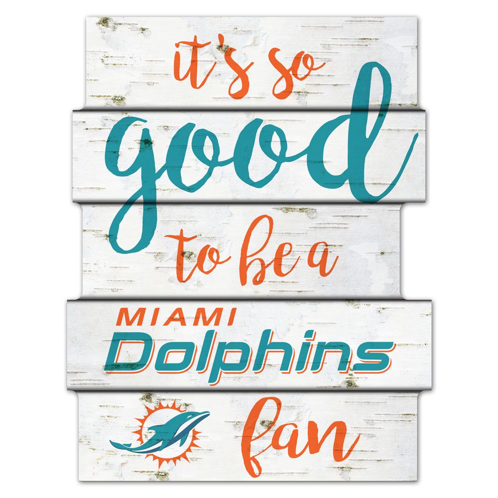 Miami Dolphins Birch Wood Sign - 11" x 14"
