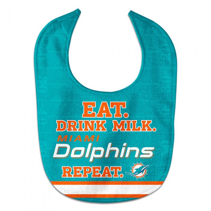 Miami Dolphins Eat, Drink Milk  All Pro Baby Bib