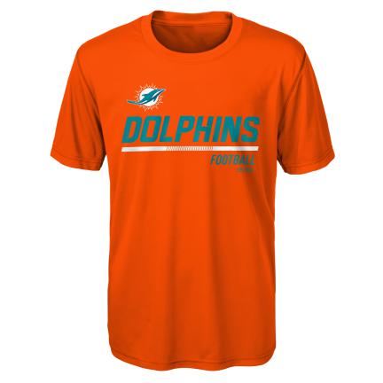 Miami Dolphins Youth Kids Enaged Poly Dri-Tek Performance T-Shirt - Aqua